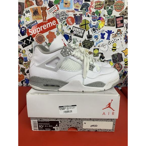 Size 10.5 - Jordan 4 Retro Mid White Oreo 100% Authentic